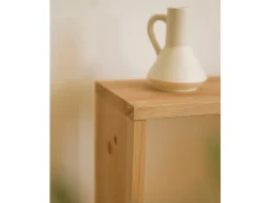 Mesita de noche de madera maciza en tono roble medio de 40x20cm - MELLER - DECOWOOD
