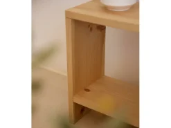 Mesita de noche de madera maciza en tono roble medio de 40x20cm - MELLER - DECOWOOD