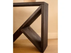 Mesita de noche o auxiliar de madera maciza en tono negro de 50x50cm - STOKE - DECOWOOD