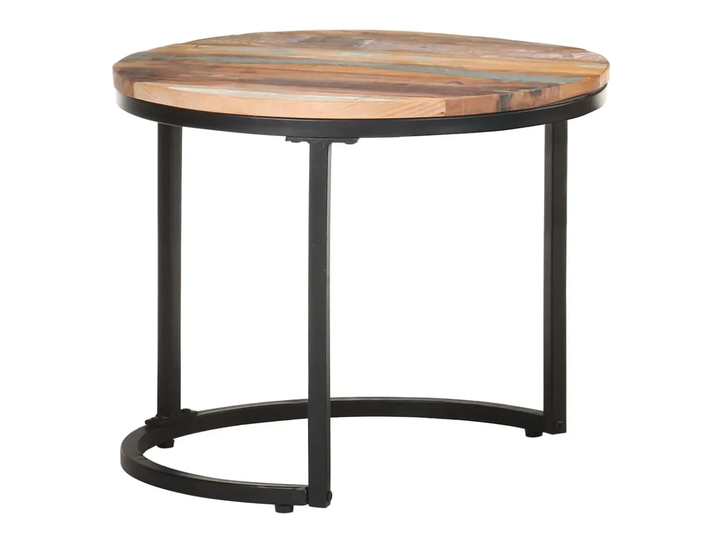 Mesitas auxiliares 3 piezas madera maciza reciclada