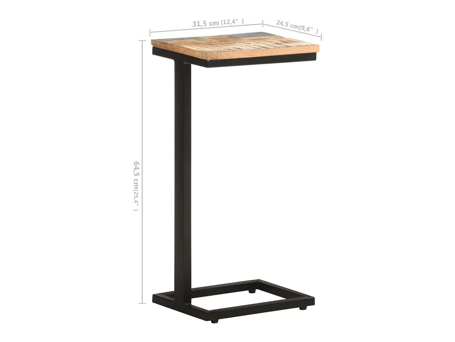 Mesitas auxiliares 2 unidades madera reciclada 31,5x24,5x64,5 cm