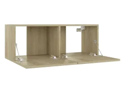 Mitchel Mueble para TV madera contrachapada color roble 80x30x30 cm