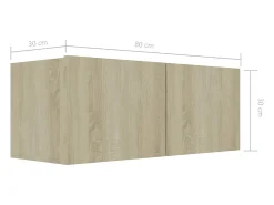 Mitchel Mueble para TV madera contrachapada color roble 80x30x30 cm