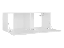 Mitchel Mueble para TV madera contrachapada blanco 80x30x30 cm