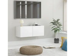 Mitchel Mueble para TV madera contrachapada blanco 80x30x30 cm