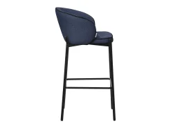 ML-Design 4x Taburetes de bar azul oscuro con tapizado de tela, 76cm sillas con respaldo y reposapíes, estructura metálica sillones para encimera