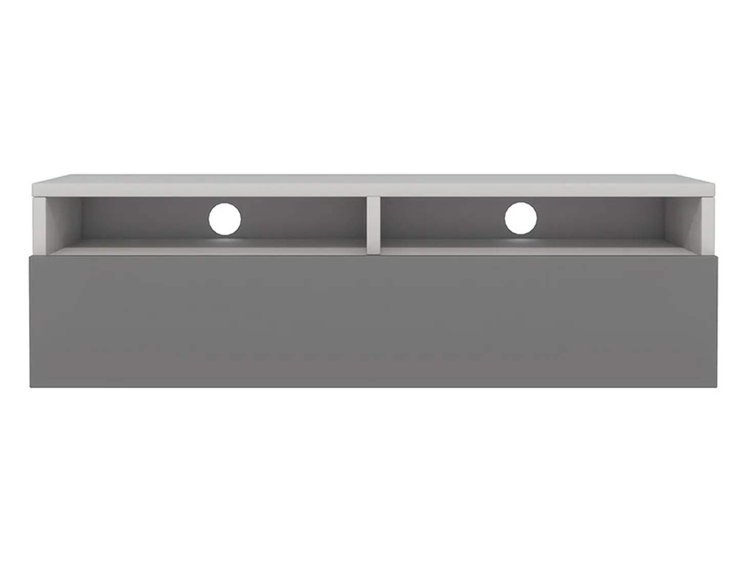 Mobile TV con cassetto - bianco opaco / grigio lucido - 100 cm - REDNAW