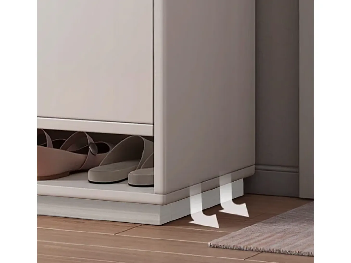 MODERNA CÓMODA BLANCA CON GRAN CAPACIDAD PARA ZAPATOS ESTANTERÍA DE 2 PUERTAS ESTRECHA