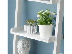 Moderna Estantería Escalera con Cinco Estantes Estante de Pared en Color Blanco, FRG17-W SoBuy ES