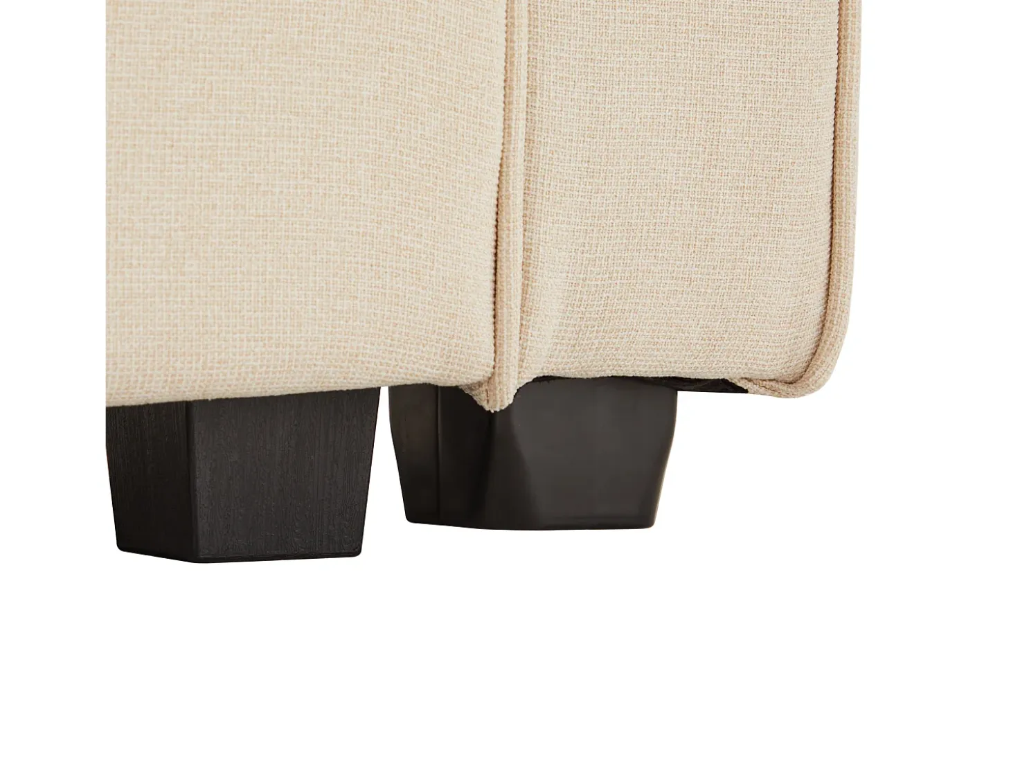 Moderno sofá de 4 plazas de lino beige con bolsillos laterales y 4 cojines: ideal para salón, oficina o apartamento