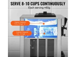 Máquina de Helado SucceBuy, Aparato de Helado Italiano 3 Sabores 18-28 L/h , para Cualquier Aventura de Acampada