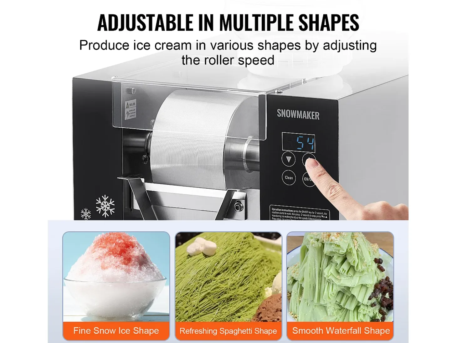 Máquina de Hielo Comercial SucceBuy en Copos de Nieve, 80 kg/24 H en Acero Inoxidable