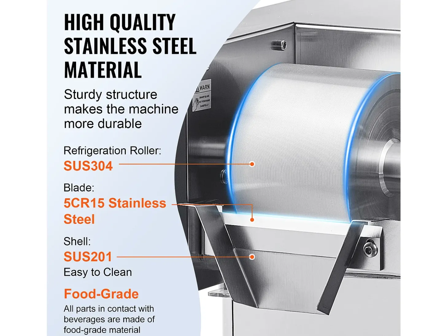 Máquina de Hielo Comercial SucceBuy en Copos de Nieve, 80 kg/24 H en Acero Inoxidable