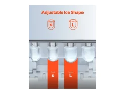 Máquina de Hielo de Sobremesa SucceBuy, 15 kg/24 h, 9 Cubitos en 6 min, Autolimpiante, Pala/Cesta, Bar/Oficina/Cocina/Hogar