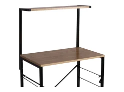 Mueble aux. cocina estantería 4 estantes roble cambrian/negro 76x123x40 cm