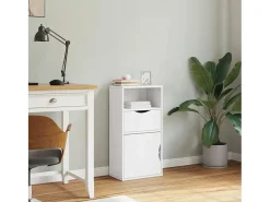 Mueble auxiliar con cajón ODDA blanco 40x24x79 cm madera pino