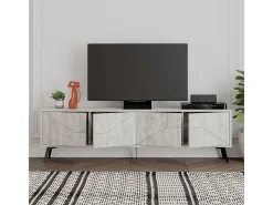 Mueble bajo de TV Dune 4 compartimentos blanco 50x180x29,6 cm
