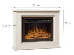 Mueble con chimenea para Salón comedor en Blanco 98x27,5x81cm Alaska