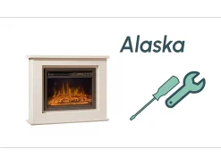 Mueble con chimenea para Salón comedor en Blanco 98x27,5x81cm Alaska