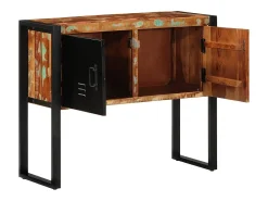 Mueble consola madera maciza reciclada multicolor 90x35x75 cm