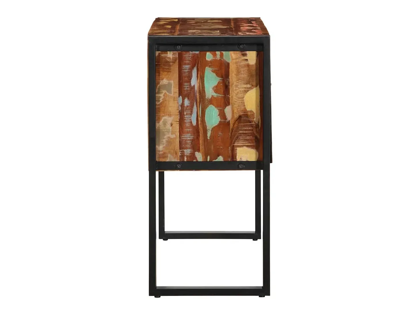 Mueble consola madera maciza reciclada multicolor 90x35x75 cm