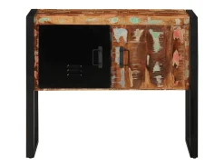 Mueble consola madera maciza reciclada multicolor 90x35x75 cm
