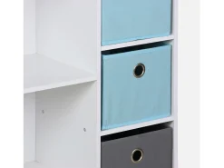 Mueble de almacenamiento para niños 4 cestas azul