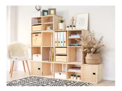 Mueble de almacenamiento de pino macizo Dinamic con estante