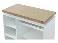 Mueble de bar luminosos - MDF lacado blanco - LEDs - Blanco y roble. HALO II