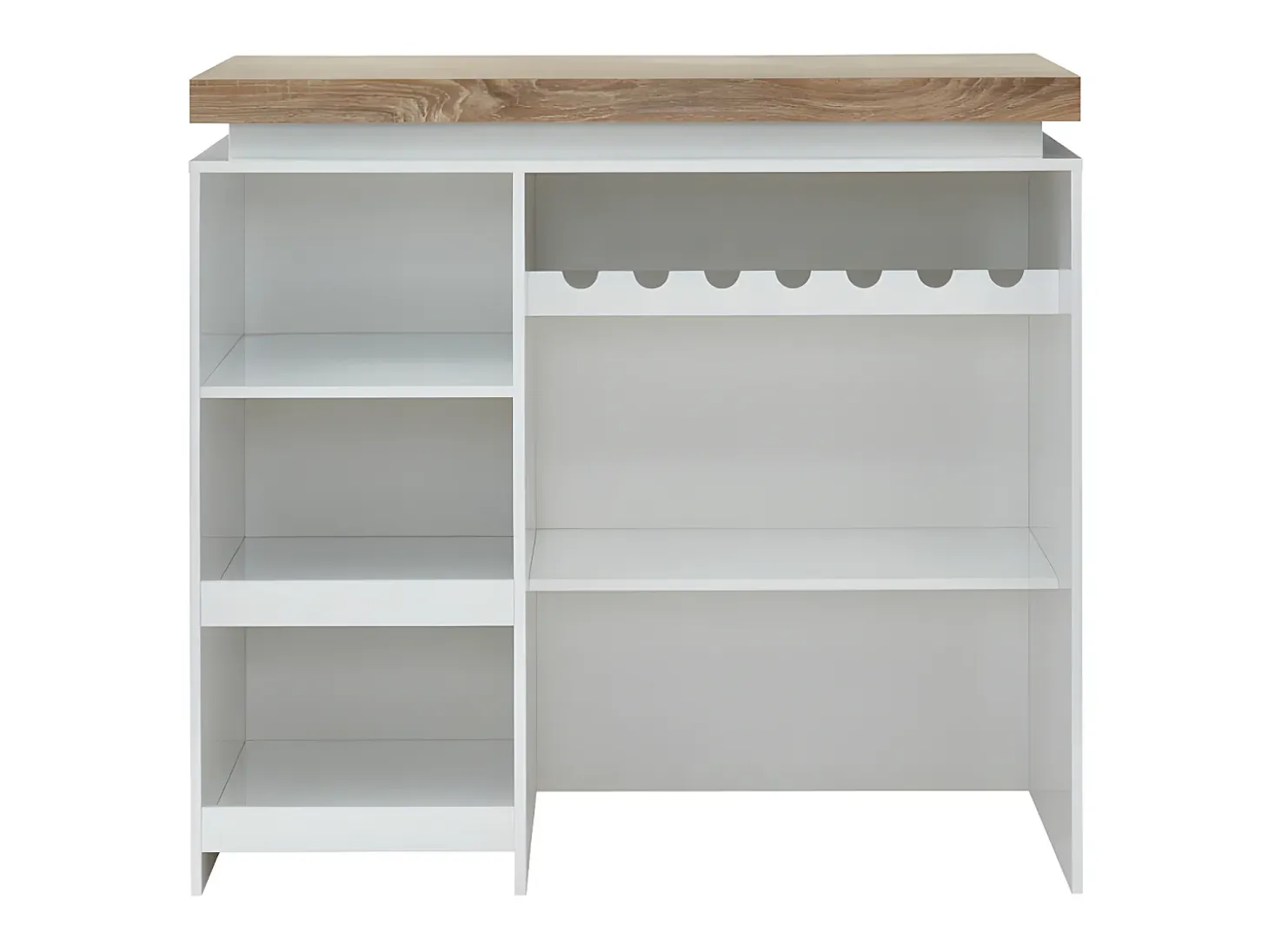 Mueble de bar luminosos - MDF lacado blanco - LEDs - Blanco y roble. HALO II