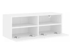 Mueble de pared para TV madera de ingeniería blanco 80x30x30 cm
