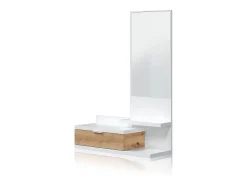 Mueble de recibidor Fiord Blanco Artik (Blanco Mate) - Roble Nodi