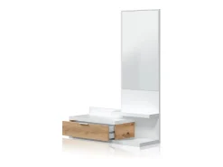 Mueble de recibidor Fiord Blanco Artik (Blanco Mate) - Roble Nodi