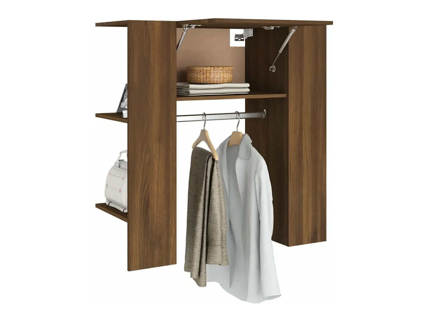Mueble de recibidor madera ingeniería marrón roble 97,5x37x99cm