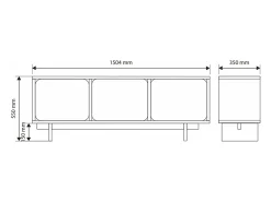 Mueble de televisión - 150 cm - gris - WUWU
