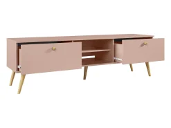 Mueble de Televisión Estilo Nórdico – Color Rosa, 170x50x41 cm – Funcional y Elegante