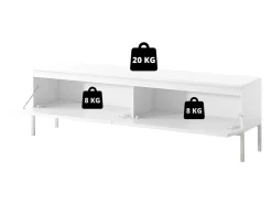 Mueble de TV - 150 cm - efecto ladrillo con patas negras - BEMMI