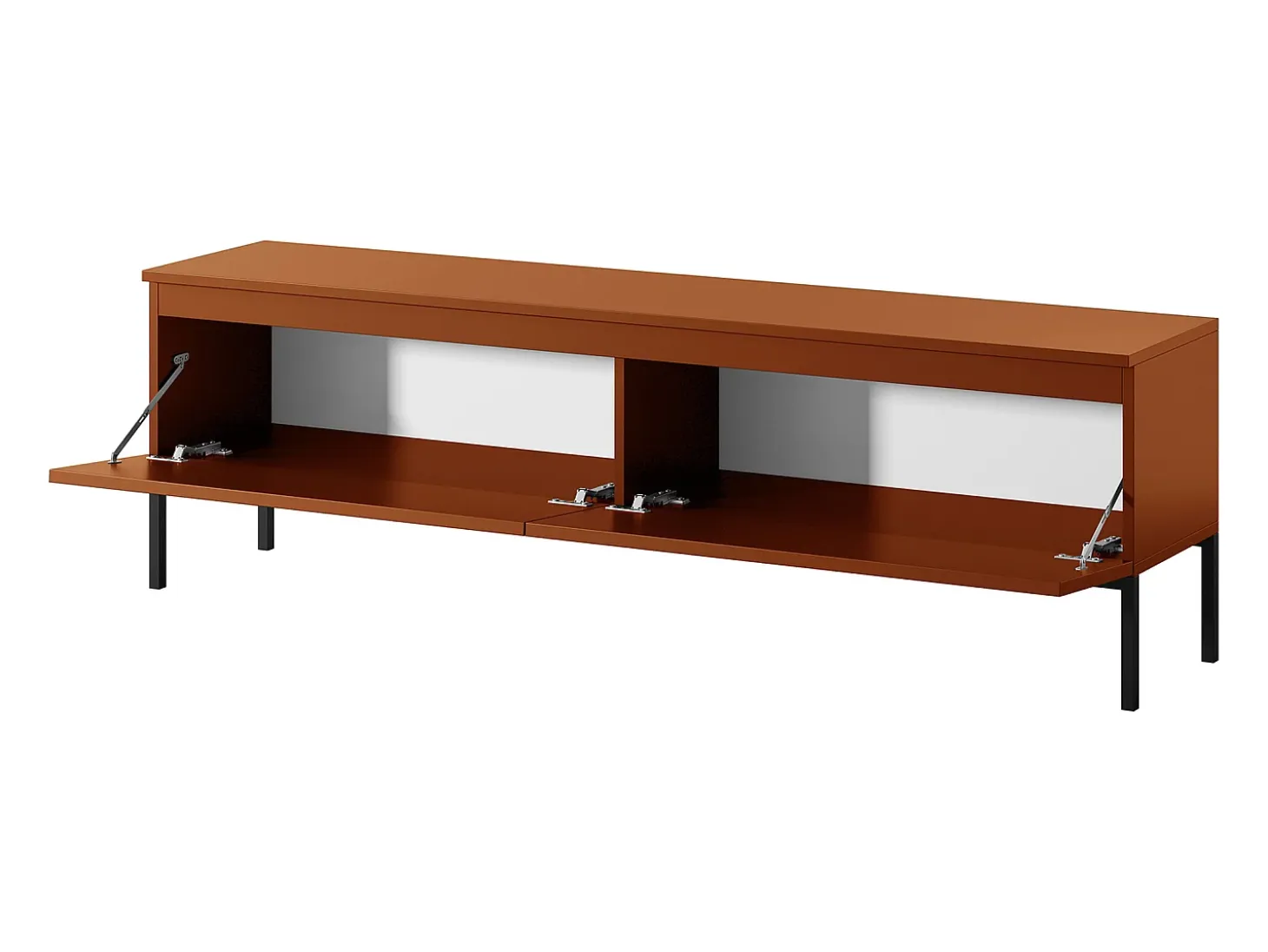 Mueble de TV - 150 cm - efecto ladrillo con patas negras - BEMMI