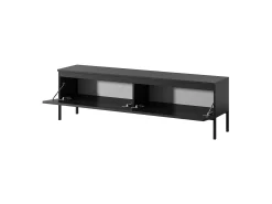 Mueble de TV - 150 cm - negro con patas negras - BEMMI
