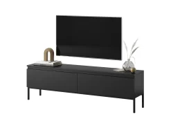 Mueble de TV - 150 cm - negro con patas negras - BEMMI