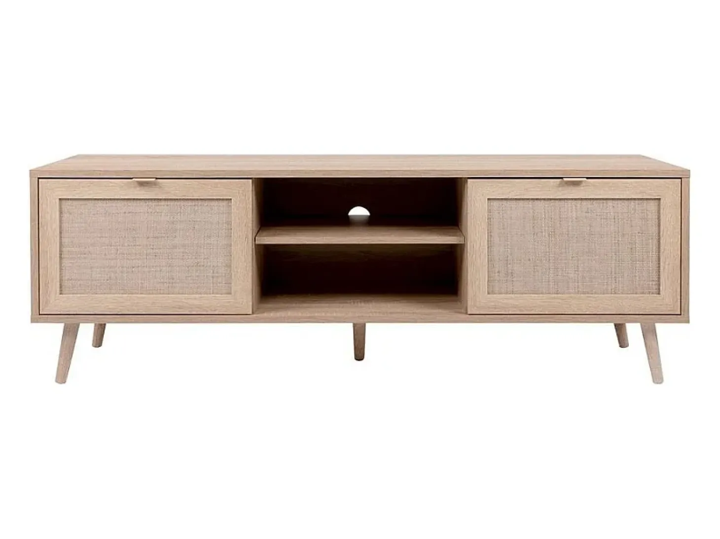 Mueble de TV 2 puertas 150 cm - Impresión efecto ratán