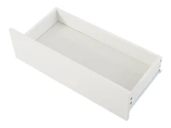 Mueble de TV blanco con tres cajones de almacenamiento y detalles dorados - para salas de estar y oficinas