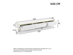 Mueble de TV blanco con tres cajones de almacenamiento y detalles dorados - para salas de estar y oficinas