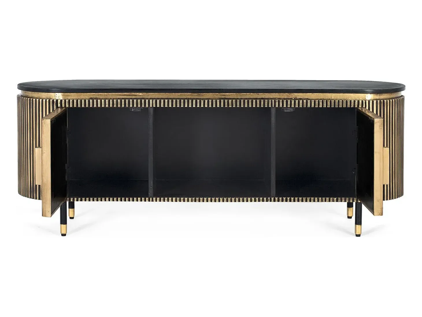 Mueble de tv bronce en madera de mango y bronce 150cm