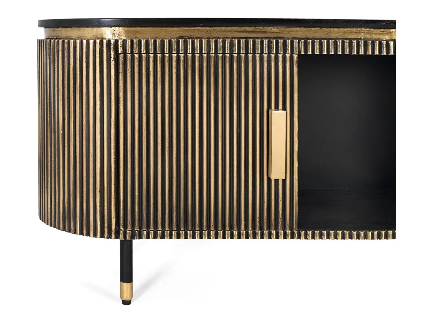 Mueble de tv bronce en madera de mango y bronce 150cm