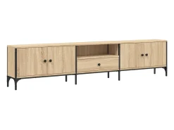 Mueble de TV cajón madera ingeniería roble Sonoma 200x25x44 cm