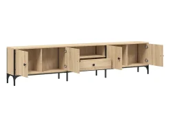 Mueble de TV cajón madera ingeniería roble Sonoma 200x25x44 cm