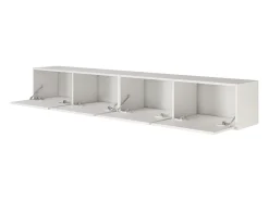 Mueble de TV colgante con 4 puertas abatibles – 200 cm – blanco – FRAMME