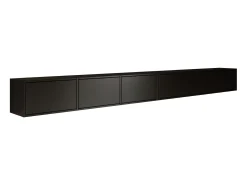 Mueble de TV colgante con 6 puertas abatibles – 300 cm – negro – FRAMME