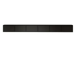 Mueble de TV colgante con 6 puertas abatibles – 300 cm – negro – FRAMME